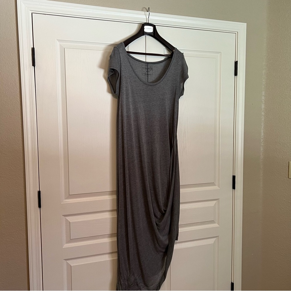 Free People We The Free Sem-Sheer T-Shirt Dress in Charcoal